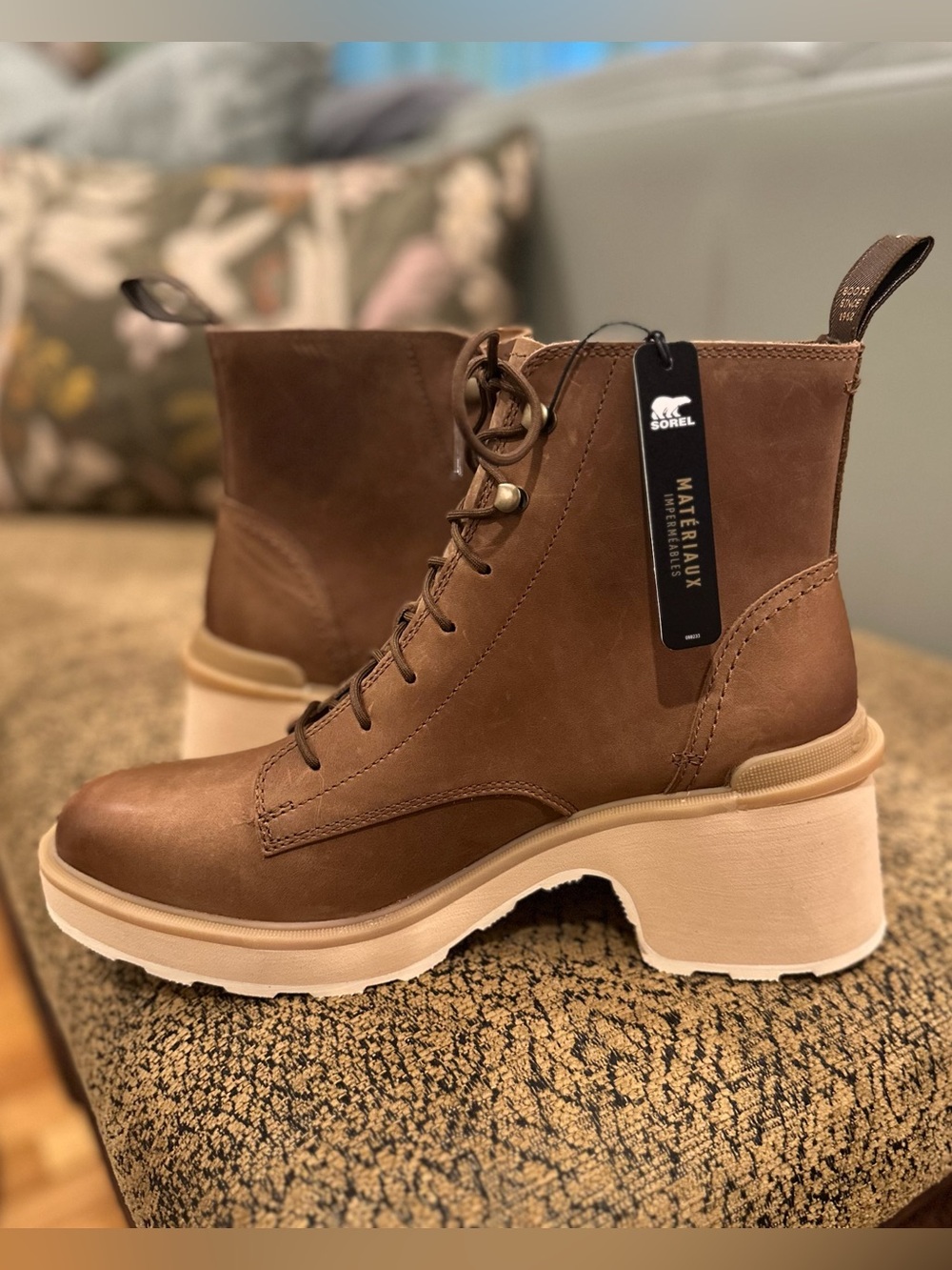 Sorel High Line Brown Leather Women's Lace-Up Platform Boot Size 11 NWOB